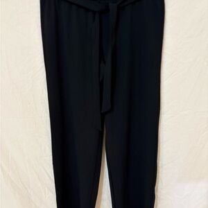 Black Tailored Trousers with Waist Tie